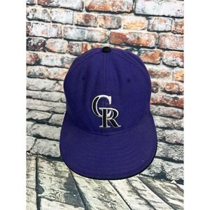 Colorado Rockies MLB New Era 59FIFTY Fitted Hat Purple Black Size 7 1/4 Baseball